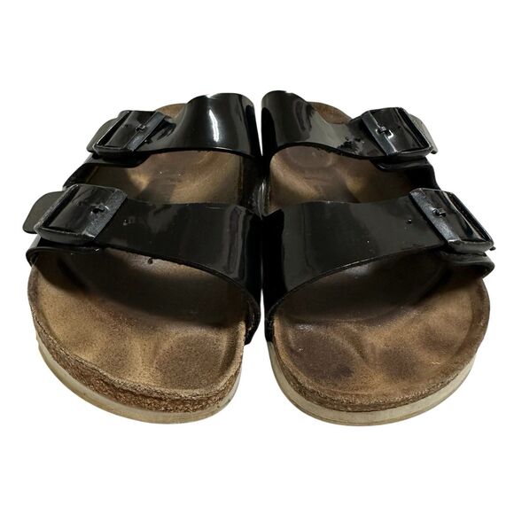 BIRKENSTOCK Arizona Sandals Black Patent Size 42 - Picture 3 of 12